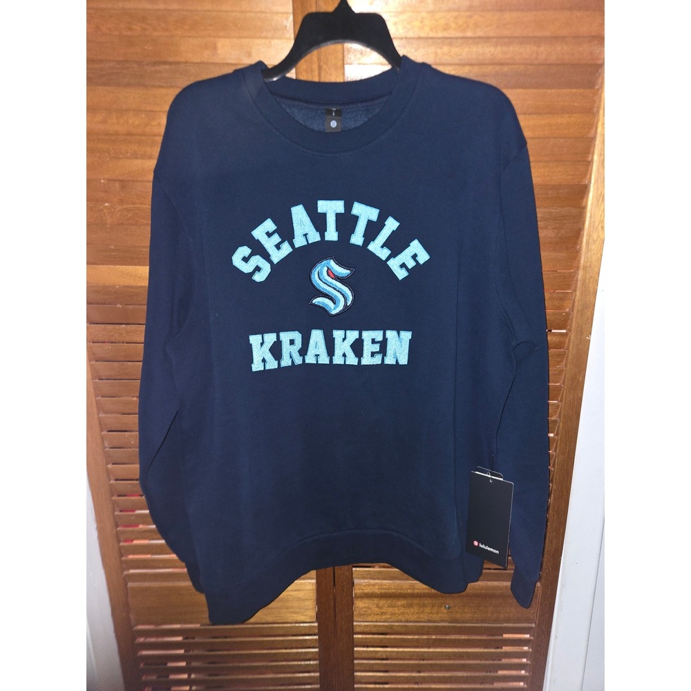 Seattle Kraken Lululemon Steady State Crew Sweatshirt Navy Mens Large NEW
